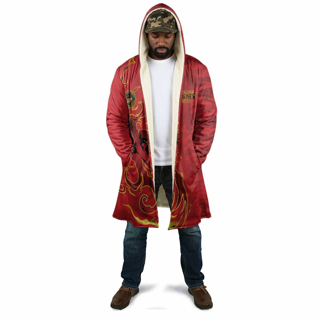 Montford Point Marines Cloak Flame Fire Military Red Camo