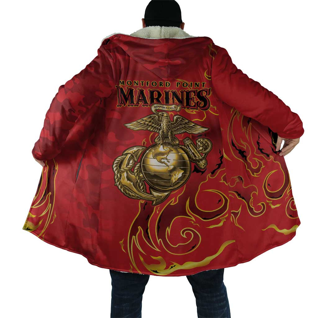 Montford Point Marines Cloak Flame Fire Military Red Camo