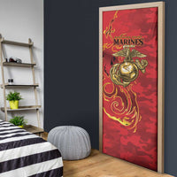 Montford Point Marines Door Cover Flame Fire Military Red Camo