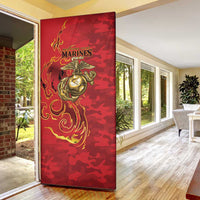 Montford Point Marines Door Cover Flame Fire Military Red Camo