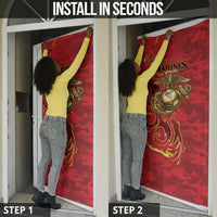 Montford Point Marines Door Cover Flame Fire Military Red Camo