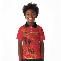 Montford Point Marines Kid Polo Shirt Flame Fire Military Red Camo