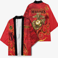Montford Point Marines Kimono Flame Fire Military Red Camo