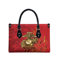 Montford Point Marines Leather Bag Flame Fire Military Red Camo