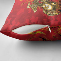 Montford Point Marines Pillow Cover Flame Fire Military Red Camo
