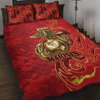 Montford Point Marines Quilt Bed Set Flame Fire Military Red Camo