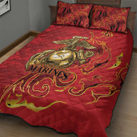 Montford Point Marines Quilt Bed Set Flame Fire Military Red Camo