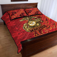 Montford Point Marines Quilt Bed Set Flame Fire Military Red Camo