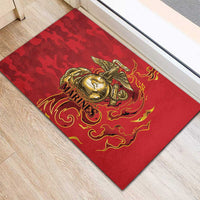 Montford Point Marines Rubber Doormat Flame Fire Military Red Camo