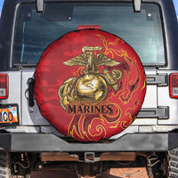Montford Point Marines Spare Tire Cover Flame Fire Military Red Camo