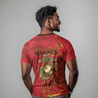 Montford Point Marines T shirt Flame Fire Military Red Camo