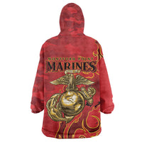 Montford Point Marines Wearable Blanket Hoodie Flame Fire Military Red Camo