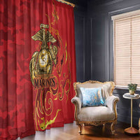Montford Point Marines Window Curtain Flame Fire Military Red Camo