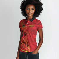 Montford Point Marines Women Polo Shirt Flame Fire Military Red Camo