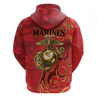 Montford Point Marines Zip Hoodie Flame Fire Military Red Camo
