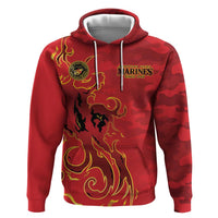 Montford Point Marines Zip Hoodie Flame Fire Military Red Camo
