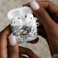 Montford Point Marines AirPods Case Flame Fire Military White Camo
