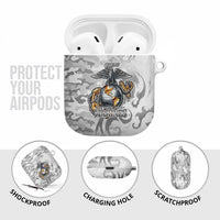 Montford Point Marines AirPods Case Flame Fire Military White Camo