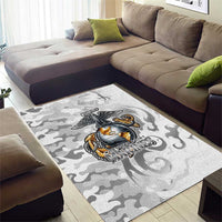 Montford Point Marines Area Rug Flame Fire Military White Camo