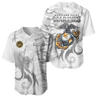 Montford Point Marines Baseball Jersey Flame Fire Military White Camo