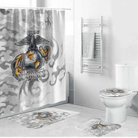 Montford Point Marines Bathroom Set Flame Fire Military White Camo