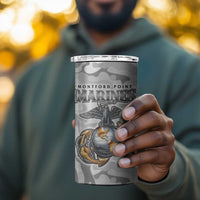 Montford Point Marines 4 in 1 Can Cooler Tumbler Flame Fire Military White Camo