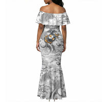 Montford Point Marines Mermaid Dress Flame Fire Military White Camo