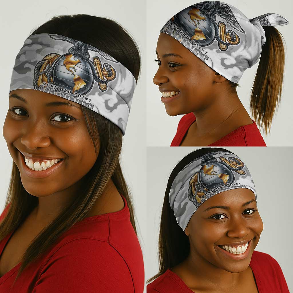 Montford Point Marines Neck Gaiter Flame Fire Military White Camo