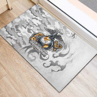 Montford Point Marines Rubber Doormat Flame Fire Military White Camo
