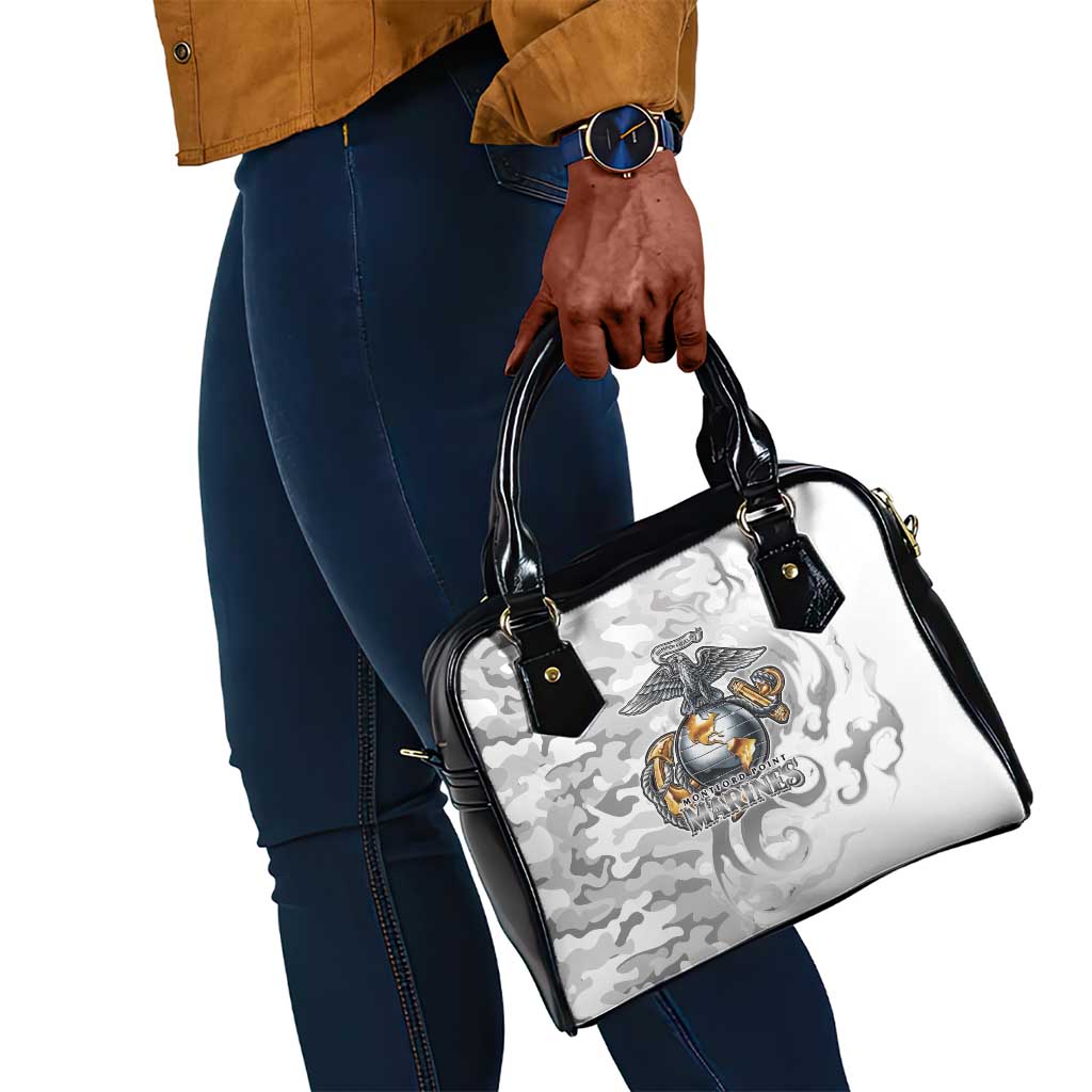 Montford Point Marines Shoulder Handbag Flame Fire Military White Camo
