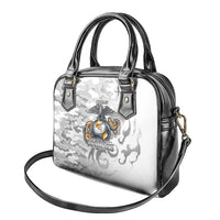 Montford Point Marines Shoulder Handbag Flame Fire Military White Camo