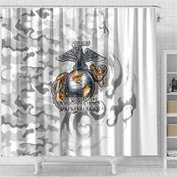 Montford Point Marines Shower Curtain Flame Fire Military White Camo
