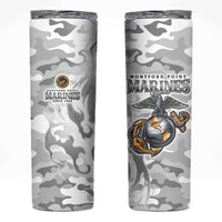 Montford Point Marines Skinny Tumbler Flame Fire Military White Camo