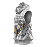 Montford Point Marines Sleeveless Hoodie Flame Fire Military White Camo