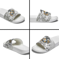 Montford Point Marines Slide Sandals Flame Fire Military White Camo