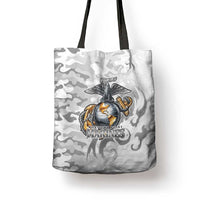 Montford Point Marines Tote Bag Flame Fire Military White Camo