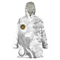 Montford Point Marines Wearable Blanket Hoodie Flame Fire Military White Camo
