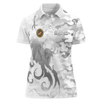Montford Point Marines Women Polo Shirt Flame Fire Military White Camo