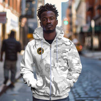 Montford Point Marines Zip Hoodie Flame Fire Military White Camo