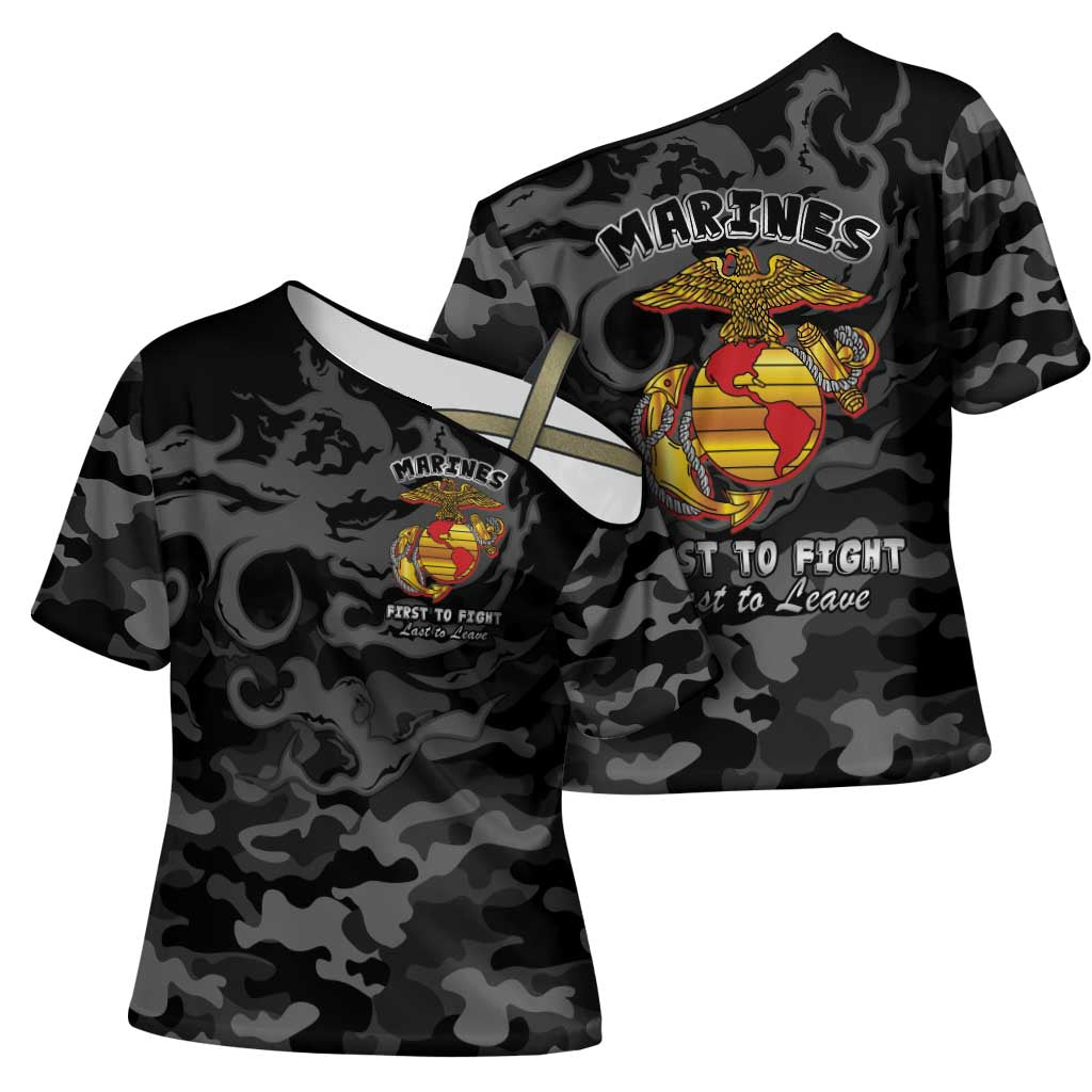 Montford Point Marines Cross Shoulder Shirt First To Fight Last to Leave
