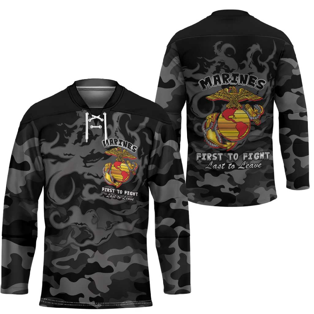 Montford Point Marines Hockey Jersey First To Fight Last to Leave