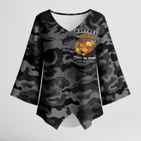 Montford Point Marines Kimono Sleeve Blouse First To Fight Last to Leave
