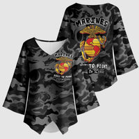 Montford Point Marines Kimono Sleeve Blouse First To Fight Last to Leave