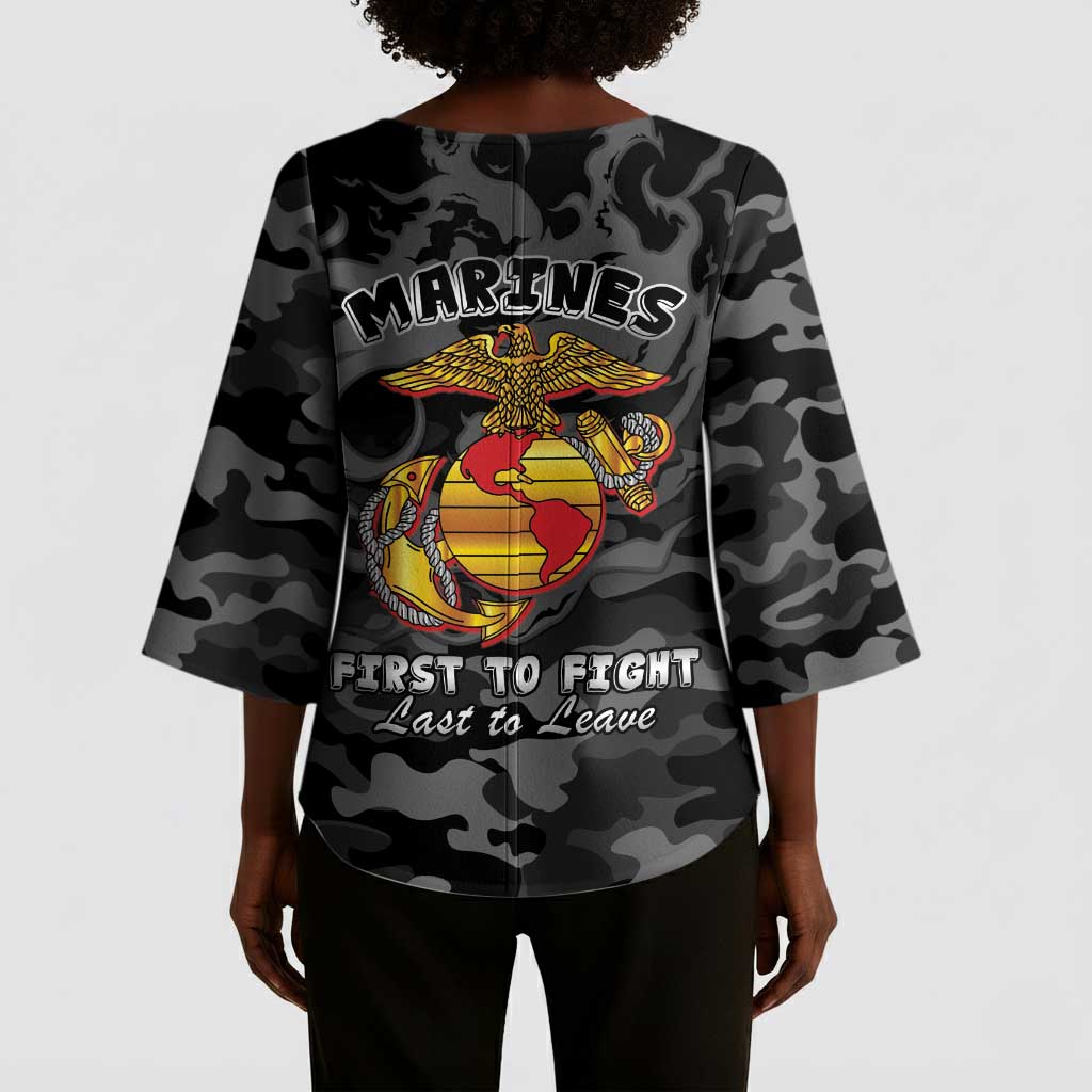 Montford Point Marines Kimono Sleeve Blouse First To Fight Last to Leave
