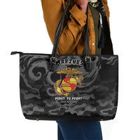 Montford Point Marines Leather Tote Bag First To Fight Last to Leave