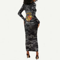 Montford Point Marines Long Sleeve Bodycon Dress First To Fight Last to Leave