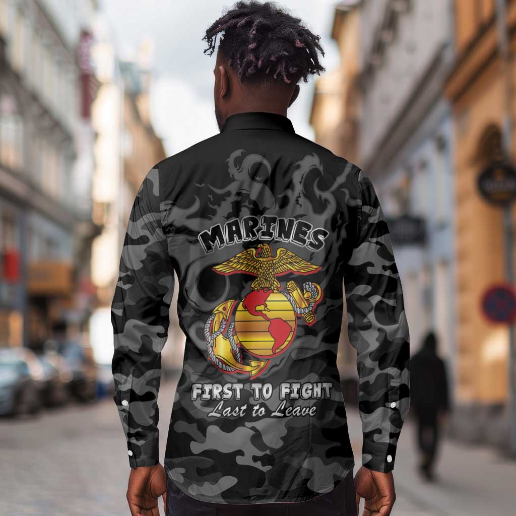 Montford Point Marines Long Sleeve Button Shirt First To Fight Last to Leave