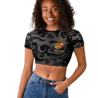 Montford Point Marines Raglan Cropped T shirt First To Fight Last to Leave