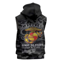 Montford Point Marines Sleeveless Hoodie First To Fight Last to Leave