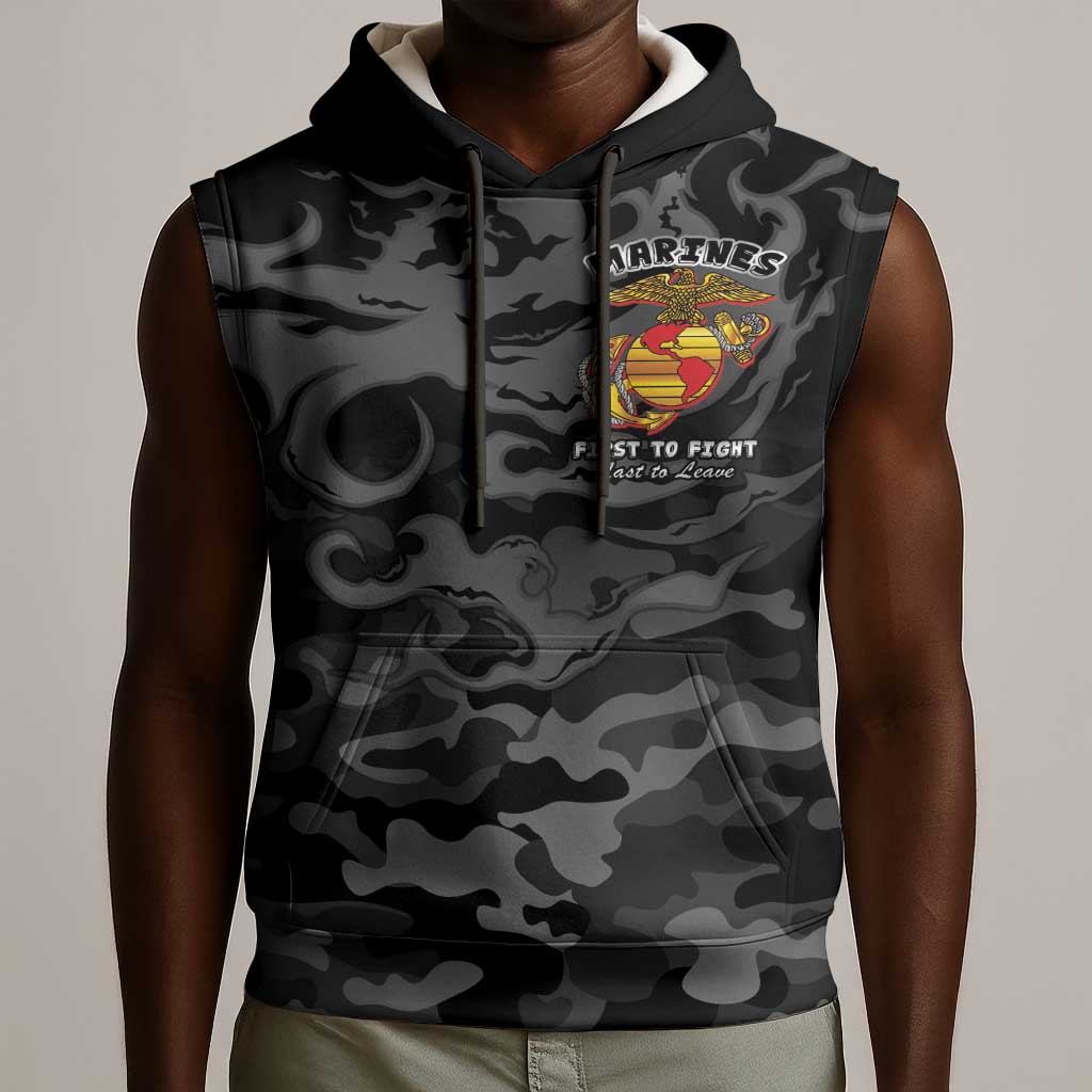Montford Point Marines Sleeveless Hoodie First To Fight Last to Leave